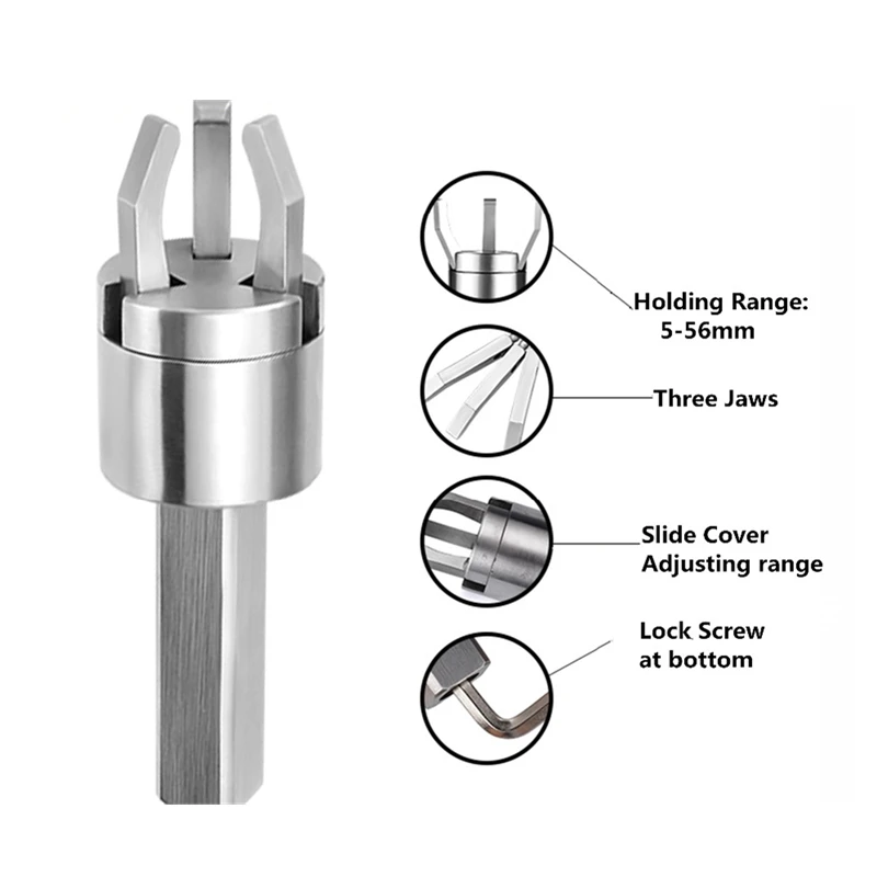 Tanie Automatyczny ściągacz 16 20 25 32 mm podajnik CNC trzy pazury Clipper Back Pull Extractor tokarki narzędzia do rysowania Sqaure pręt okrągły