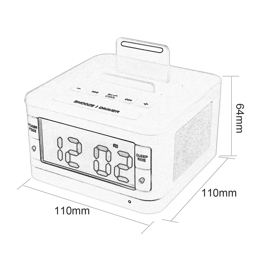 K7 Bluetooth динамик часы стерео HIFI музыкальный плеер громкой связи Повтор сна AUX будильник lcd часы радио для iPhone для Android