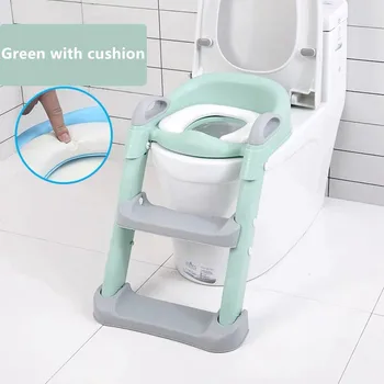 

Folding Baby Potty Infant Kids Toilet Training Seat with Adjustable Ladder Toilet Training Folding Seat