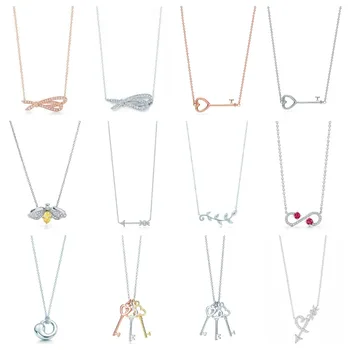

14 TTFF RLLEN Original Charming Necklace Leaf Arrow Key Shaped DIY Necklace Pendant Jewelry Trendy Fashion Girl Woman Jewelry