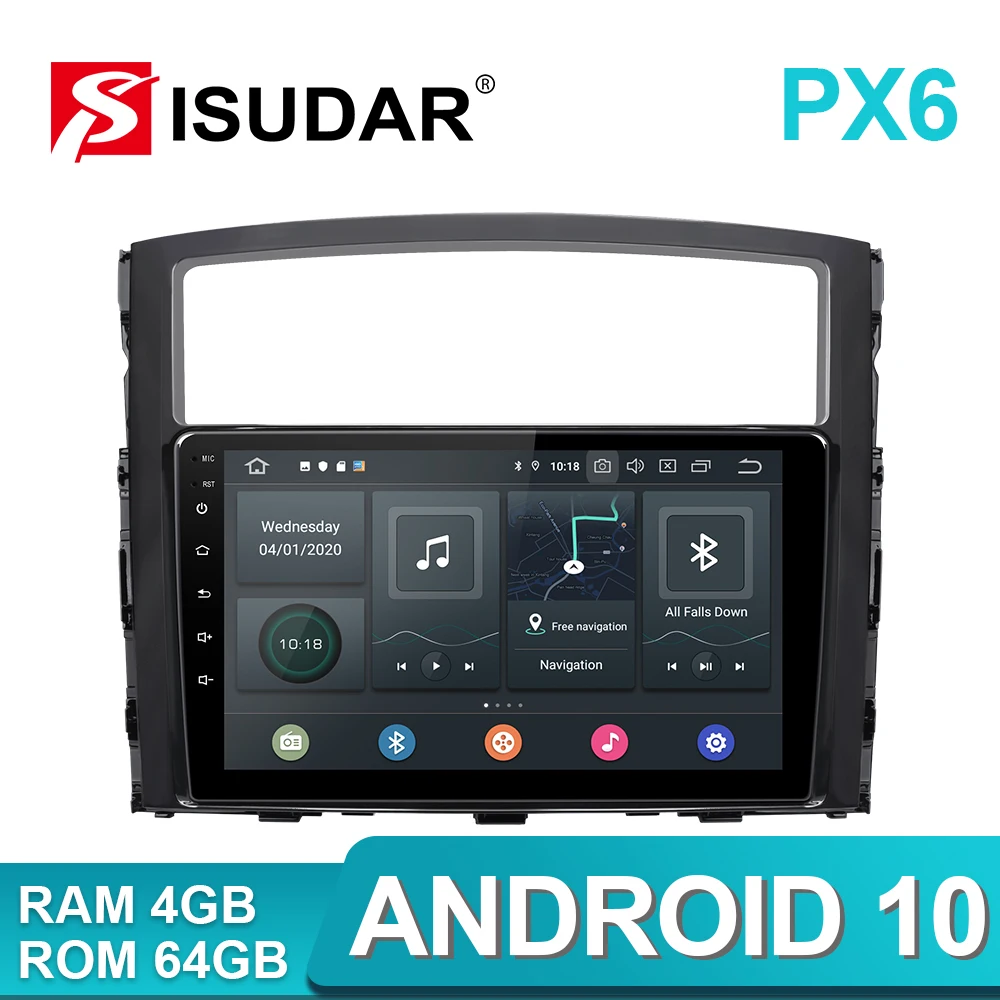 Isudar PX6 Android 10 1 Din Авто Радио для Mitsubishi/Pajero 2006-2014 Автомобильный мультимедийный 6 ядро