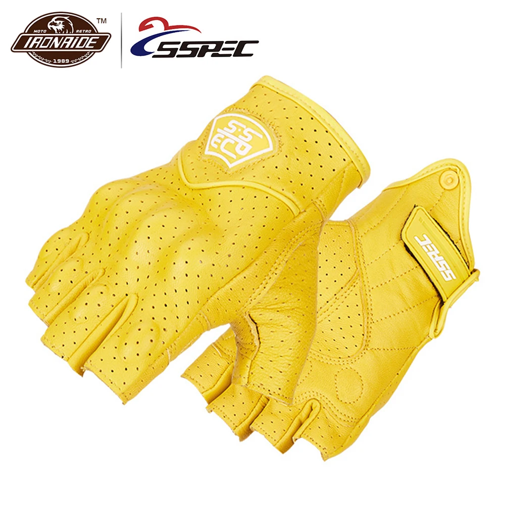 

SSPEC Half Finger Motorcycle Gloves Breathable Moto Gloves Gant Moto Guantes Wear Resistant Motorbike Racing Gloves 3 Colour