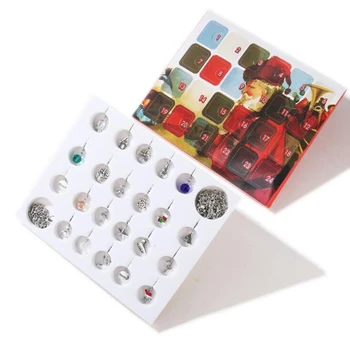 

Enamel Christmas Ornaments Calendar Gift Box Advent Bracelet Necklace Set Charms For DIY Fashion Christmas jewelry