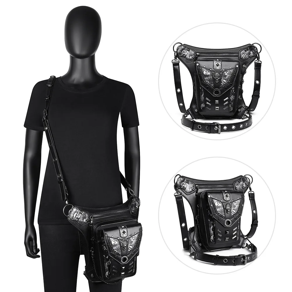 Punk Skull Rivet Waist Bag 13