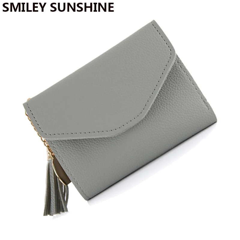 Тонкие маленькие женские кошельки SMILEY SUNSHINE тонкие Мини для монет короткий