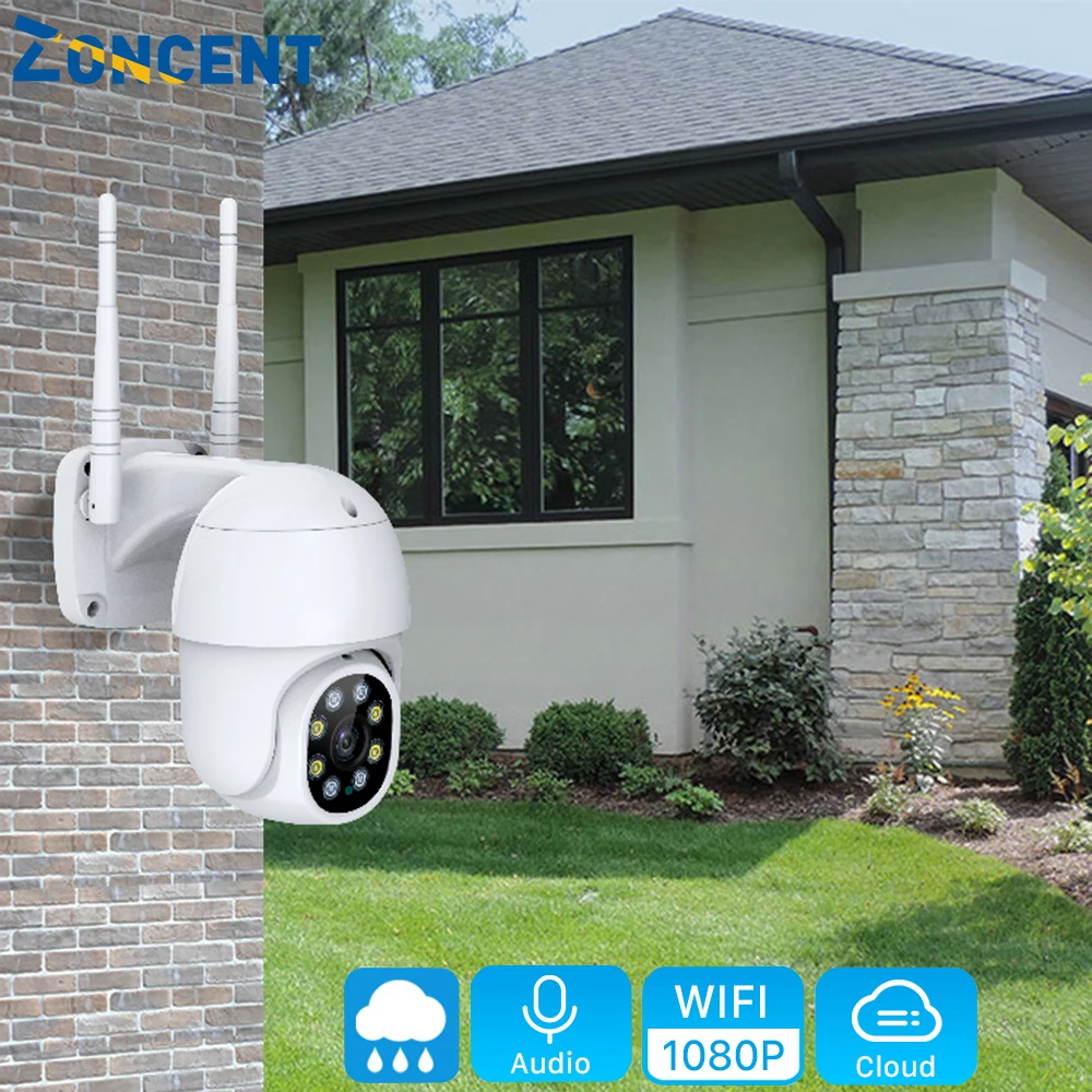 WIFI камера наружная PTZ IP H.265X 1080P скоростная купольная ИК CCTV s 2MP Обнаружение