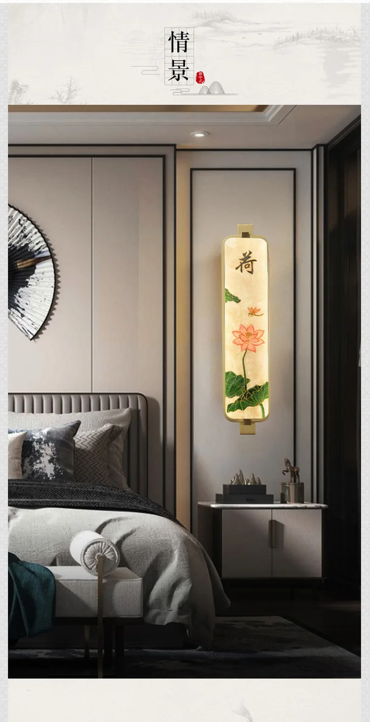 the range wall lights Kobuc New Style Chinese Decoration Wall Light Gold Black Painted Scones for Living Room Bedroom Restaurant Tricolor Wall Light bedside wall lights