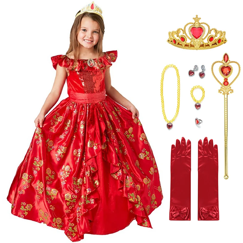 Red Princess Dress Luxury Print ...