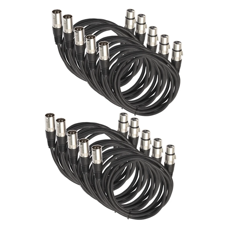 

10 3 Pin DMX Stage DJ Light Cable Male to XLR Female Cable Connector Adapter Audio Cable 3 Meters