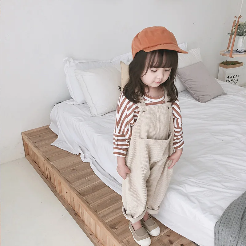 

Zmbaby2019 Spring And Autumn New Style Girls South Korea Childrenswear Children Corduroy Suspender Pants