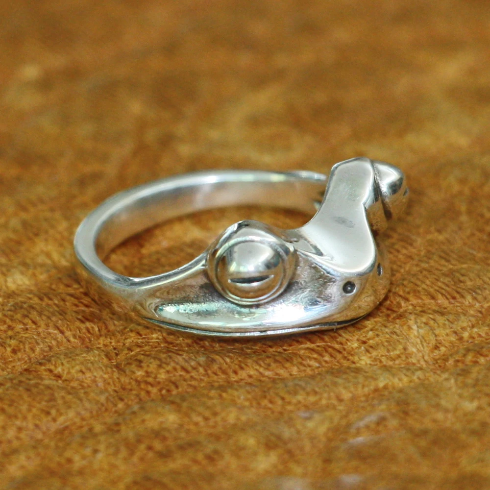 Амулеты лягушка кольцо 925 пробы серебро милые детали кольцо в форме жабы TA180