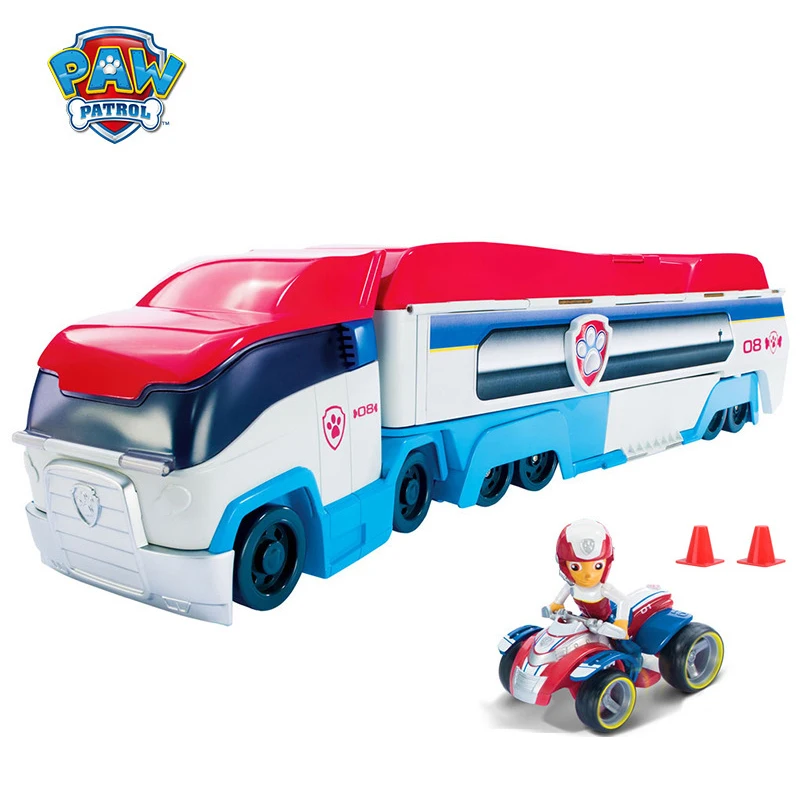 Original Paw Patrol Dog Juguetes 40cm Bus Transporter Car Set Action Figures Model Patrulla Canina Toys for Children Gifts 2A20