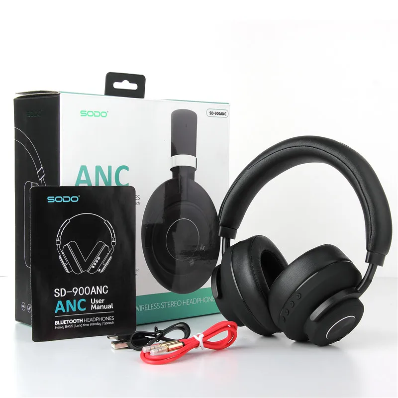 SODO ANC bluetooth Headset Active Noise Cancelling Wireless & Wired Headphone With Microphone Earphone Hifi Sound Earpiece