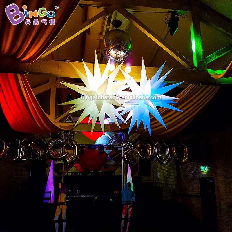  1.3~2 mH inflatable Star with LED light for amusement park or ball decoration / inflatable star toy