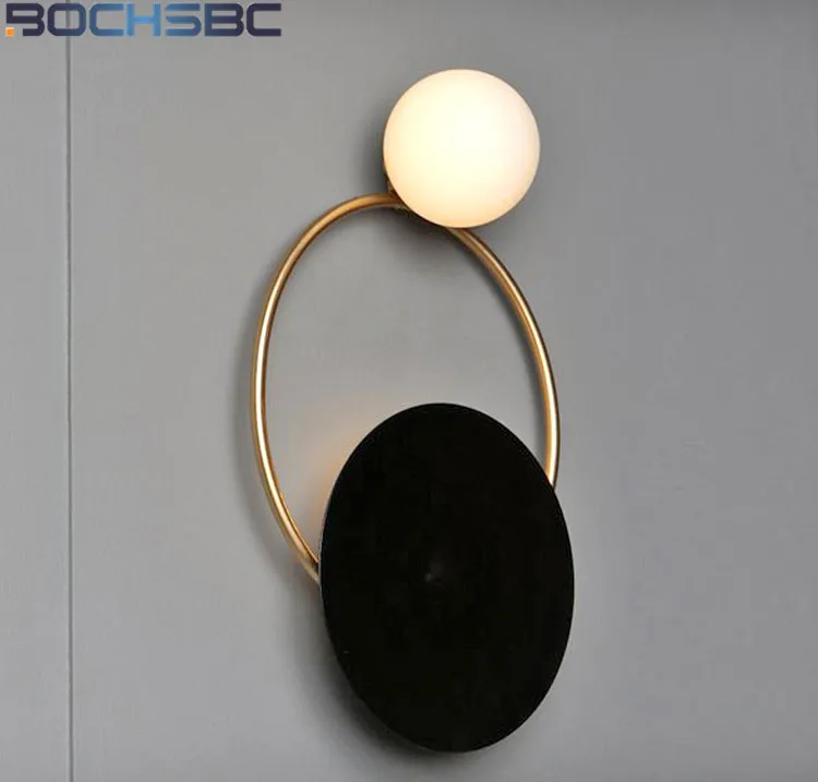 BOCHSBC пост-современный простой железный настенный светильник светодиодный G4 арт-деко настенный коридор огней проходу настенный светильник для спальни прикроватный светильник