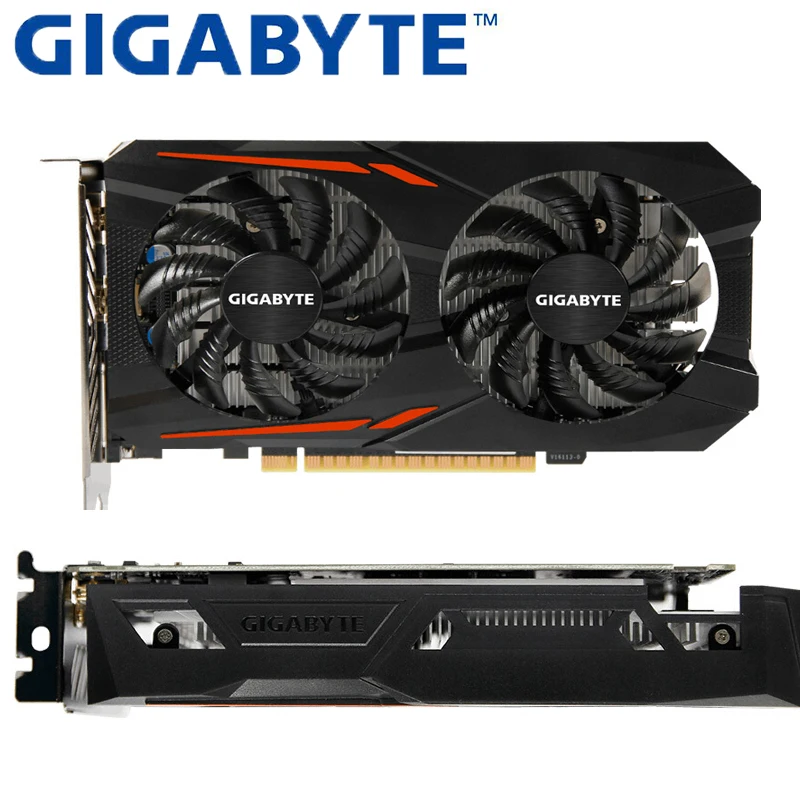 Видеокарта GIGABYTE GeForce GTX 1050 OC с NVIDIA GPU графический ппроцессор nvidia 2 ГБ GDDR5 128 бит