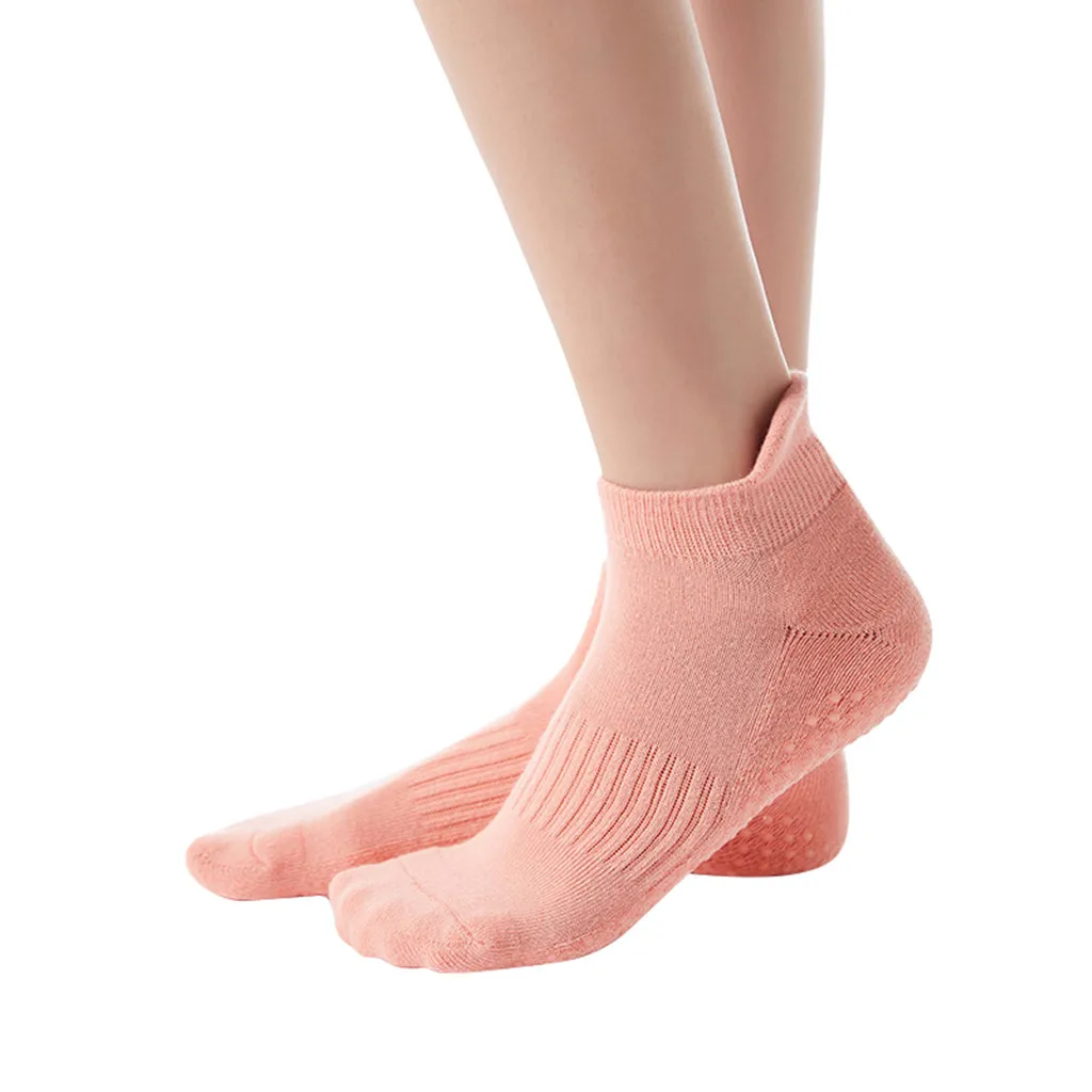 1 Pair Women Yoga Socks Quick-Dry Anti Slip Silicone Gym Pilates Ballet Socks Fitness Sport Socks Cotton Breathable Elasticity