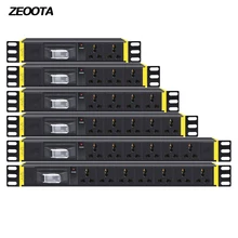 PDU 1U стойка сетевого шкафа распределительная лента питания универсальные розетки выключатель EU/UK/US/AU розетка 2 м удлинитель