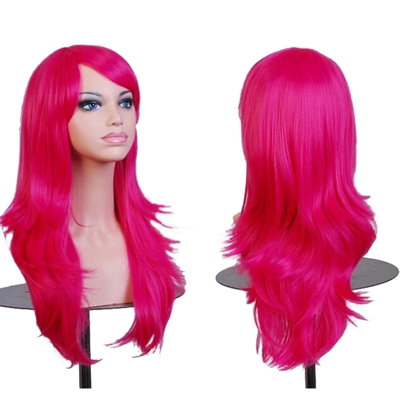 MUMUPI 10 цветов волнистые длинные парики Высокая температура волокна синтетические волосы розовый черный женские вечерние волосы косплей парики