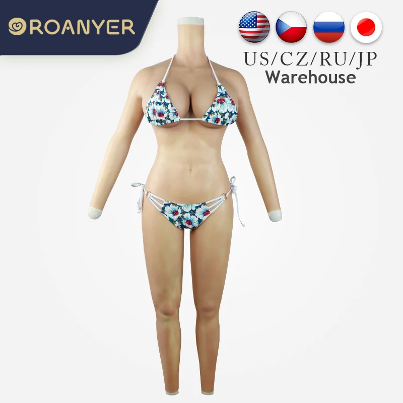 US $408.00 Roanyer silicone breast forms H Cup fake boobs with arms whole body suits for crossdresser shemal transgender