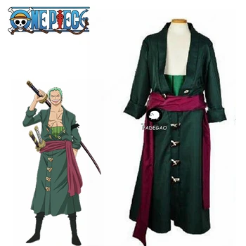 

One Piece Roronoa Zoro Cosplay Costume Clothes Full Set Custom Made Halloween Costumes Free shipping