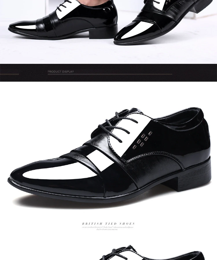 Leather Luxury Groom Wedding Shoes Men Oxford Shoes Dress Plus Size 38-48