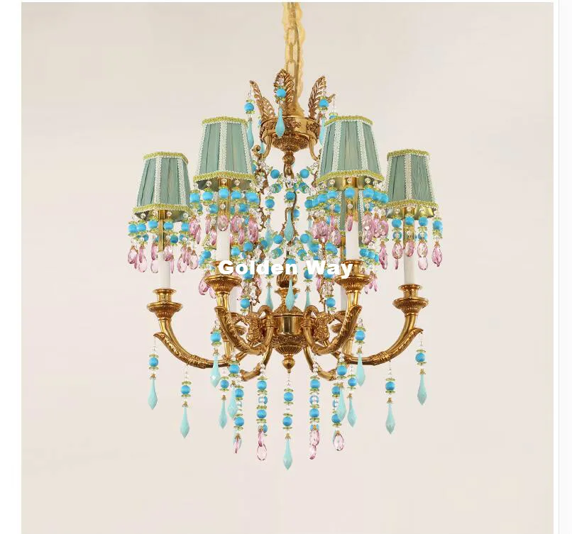 

Newly 100% Copper Material D64cm H80cm Crystal Chandelier Hanging Bronze Color AC Lighting Fixture Lustre Suspension Lighting