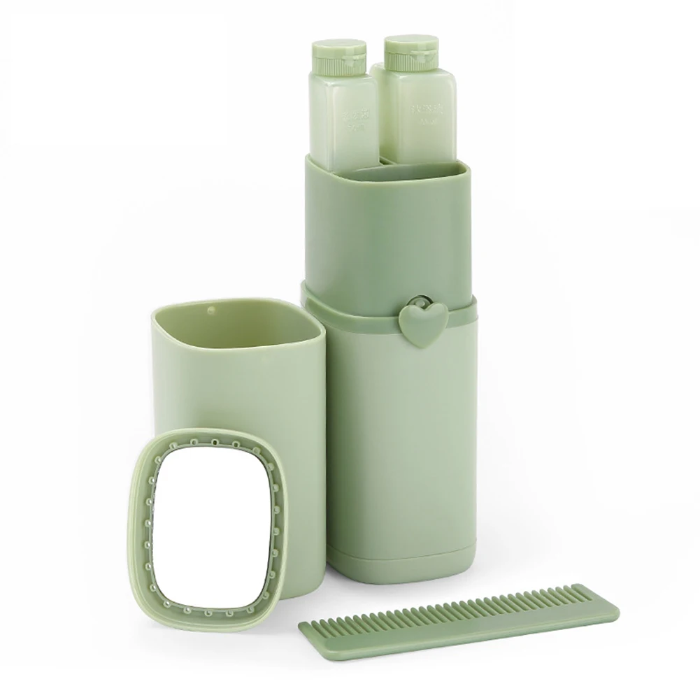 

Toothbrush Holder Gargle Storage Box Home Toiletry With Comb ABS Portable Travel Partition Organizer Ventilation Mirror