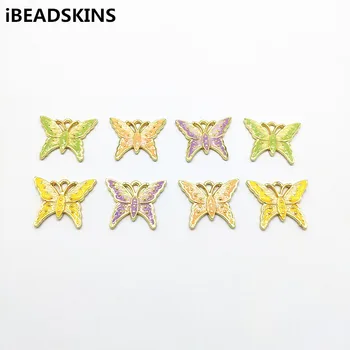

New arrival! 21x25mm 50pcs Zinc alloy/Enamel Butterfly shape charm for Earrings parts,hand Made Earrings Findings Jewelry DIY