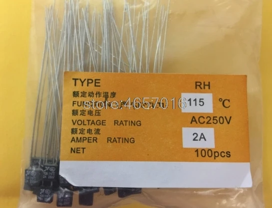 50 шт. Новый RH 115 градусов Термальность предохранитель 2A 250V|Перемычки| |