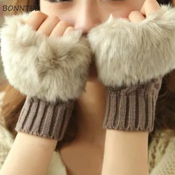 

Gloves Women Knitted Winter Warm Korean Style High Quality Winter Fingerless Womens Solid Vintage Harajuku Accessories Daily