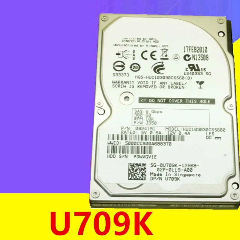 98% Новый оригинальный HDD для Dell 300 ГБ 2 5 &quotSAS 64 Мб 10000 об/мин внутреннего сервера