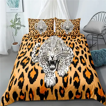 

Duvet Cover King Size Queen Size Comforter Sets Leopard Printing Bedding Set