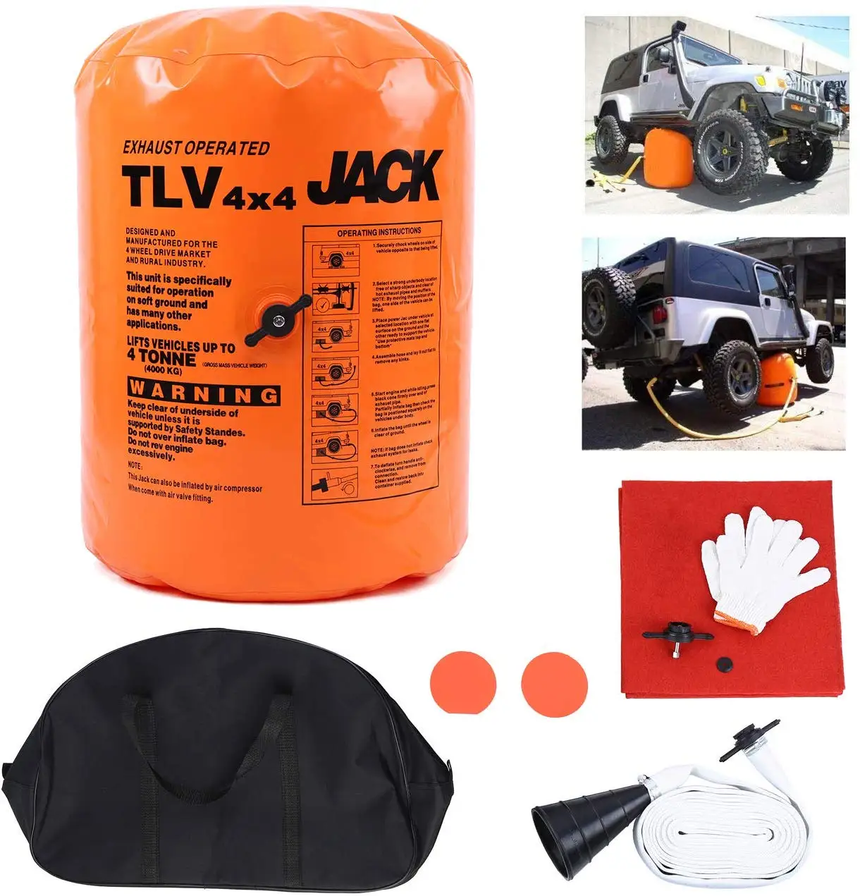 

4T Exhaust Air Jack Inflatable Jack for SUV Car Truck Off-Road Rescue