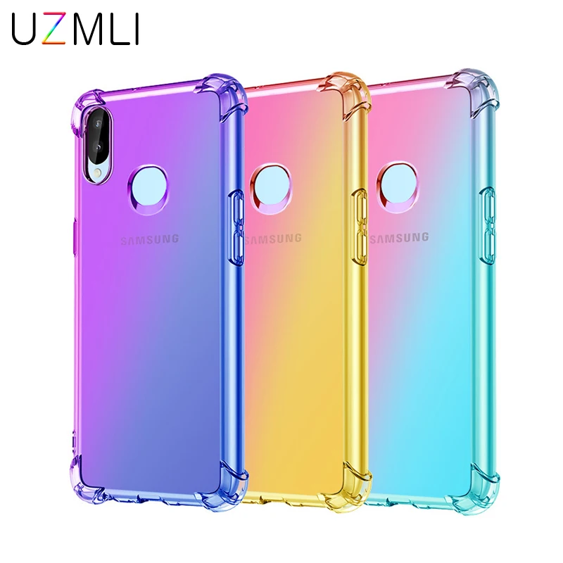 Прозрачный чехол из ТПУ с градиентом в четырех углах для Samsung Galaxy A90 A71 A51 5G A91 A81 A80 A70