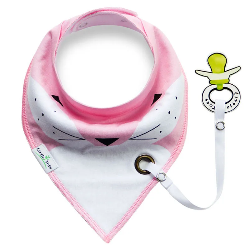 cool baby accessories Cotton Bibs With Pacifier Chain Cartoon Triangle Baby Bibs Multi-function Infant Double Waterproof Towel born baby accessories	 Baby Accessories