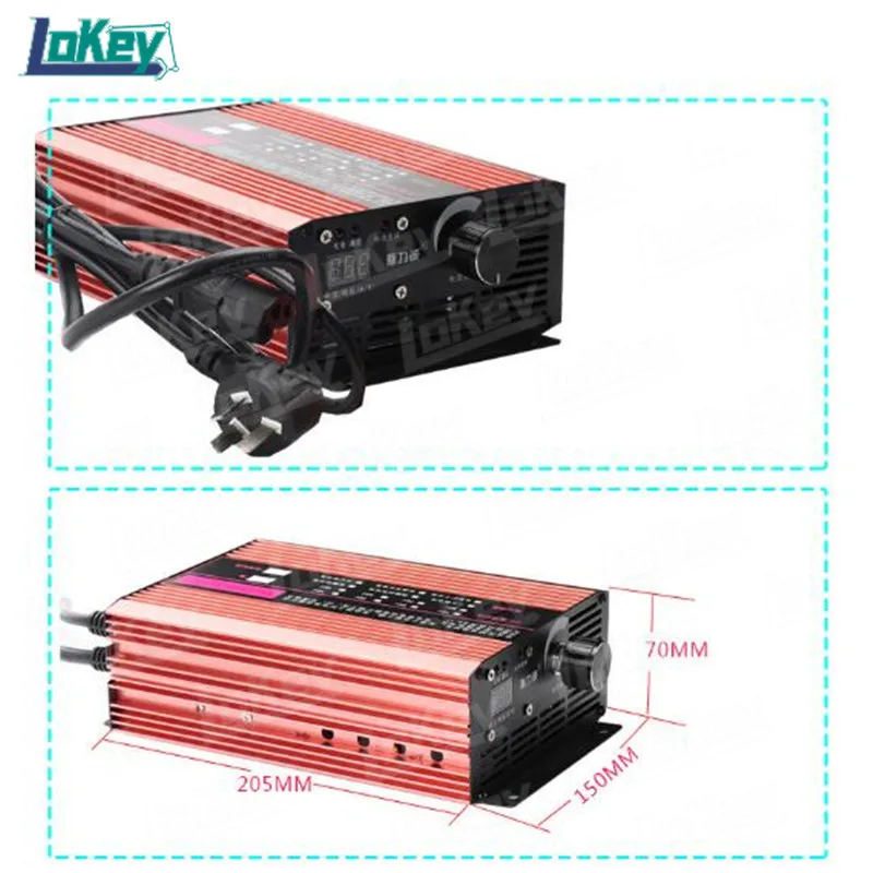 72V 3A to 12A adjustable Smart Charger With LCD