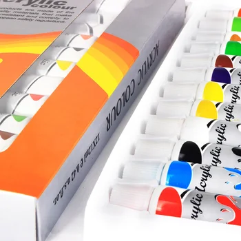 

12 Colors Acrylic Paint Color Set 12ml Paints Pigments Acrylic Paints Nail Art DIY Craft Drawing Oil Patinting Sationery Suppliy