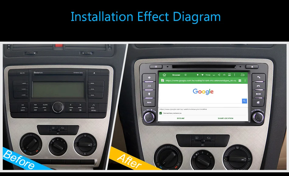 Clearance Eunavi 2 din Android 9.0 Car DVD Player GPS Navigation For Skoda Octavia 2014 2015 A7 Radio Stereo Multimedia car pc 2G RAM 28
