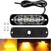 Lampe antibrouillard à 4led jaune 12 24V 12W, barre d'éclairage de travail pour camion et Van tout terrain 