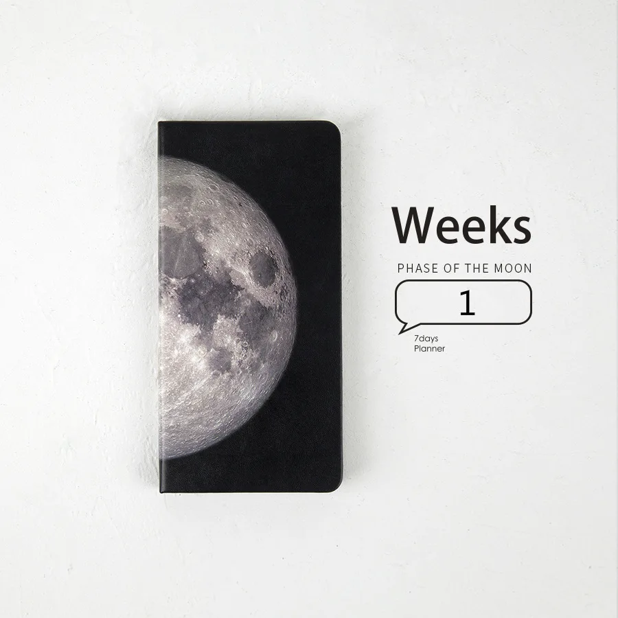 Phase of the moon Mr paper PU кожаный чехол Карманный Блокнот Луна планета, звезды записывающий журнал ежемесячный недельный ежедневник легко носить с собой - Цвет: Phase of the moon