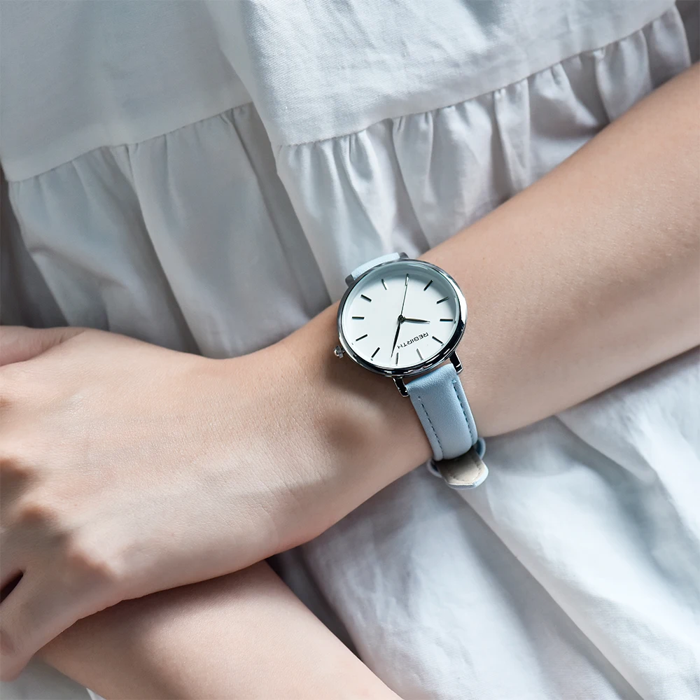 Fashion Watch Women Casual Leather Quartz Watch Dress Woman Round Wrist Watch Women Blue Band Watch Relogio Feminino Reloj Mujer