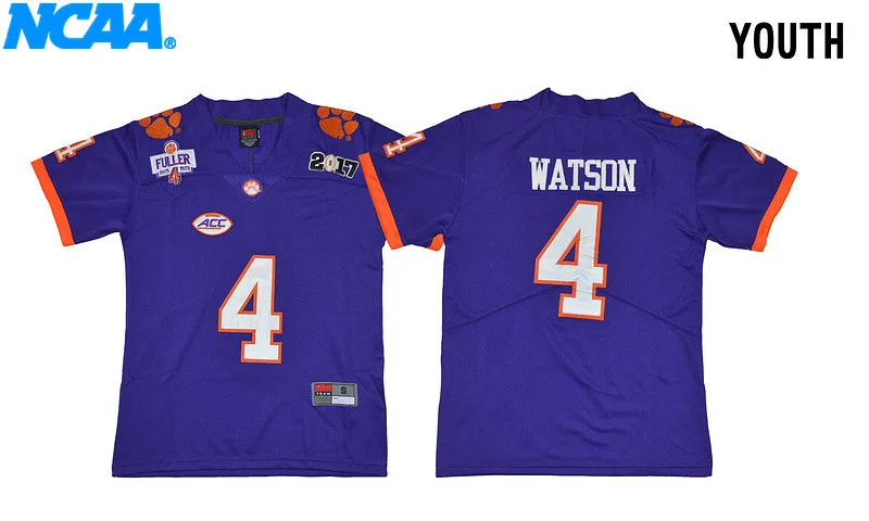 Новое поступление, высокое качество, Clemson Tigers Watson#4, футболка, спортивные майки, S-XL - Цвет: 3