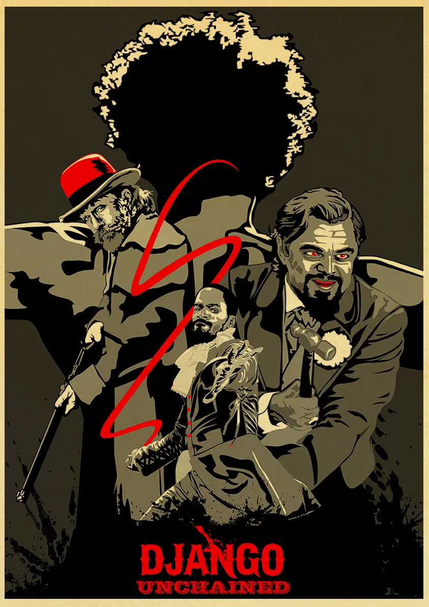 Квентин Тарантино фильм целлюлозы фантастика/Django Unchained Ретро плакат крафт бумага Винтаж плакаты принты для бара и домашнего декора - Цвет: E163