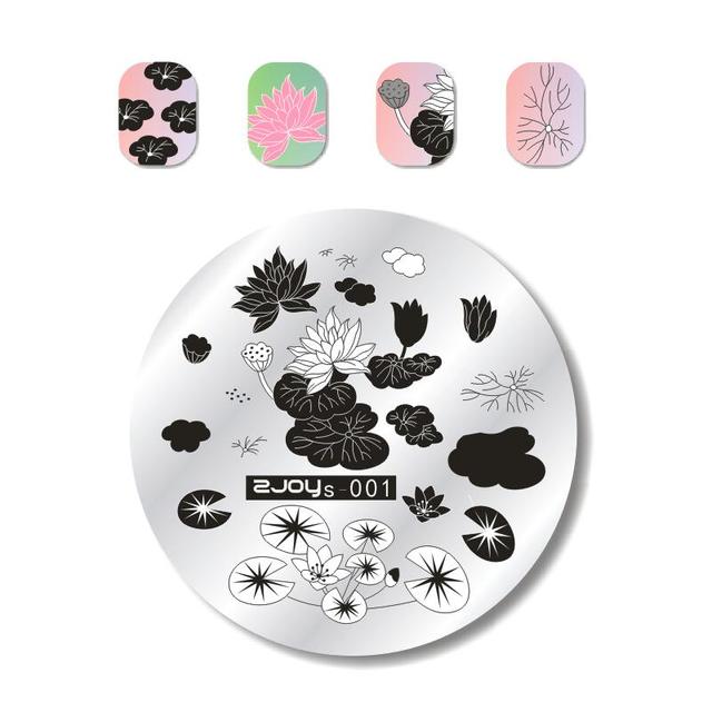 Round Nail Stamping Plates Butterfly/Constellation/Leaf/Bird Stainless Steel Image Stencils Printing Nails Decor 5.5cm Tool