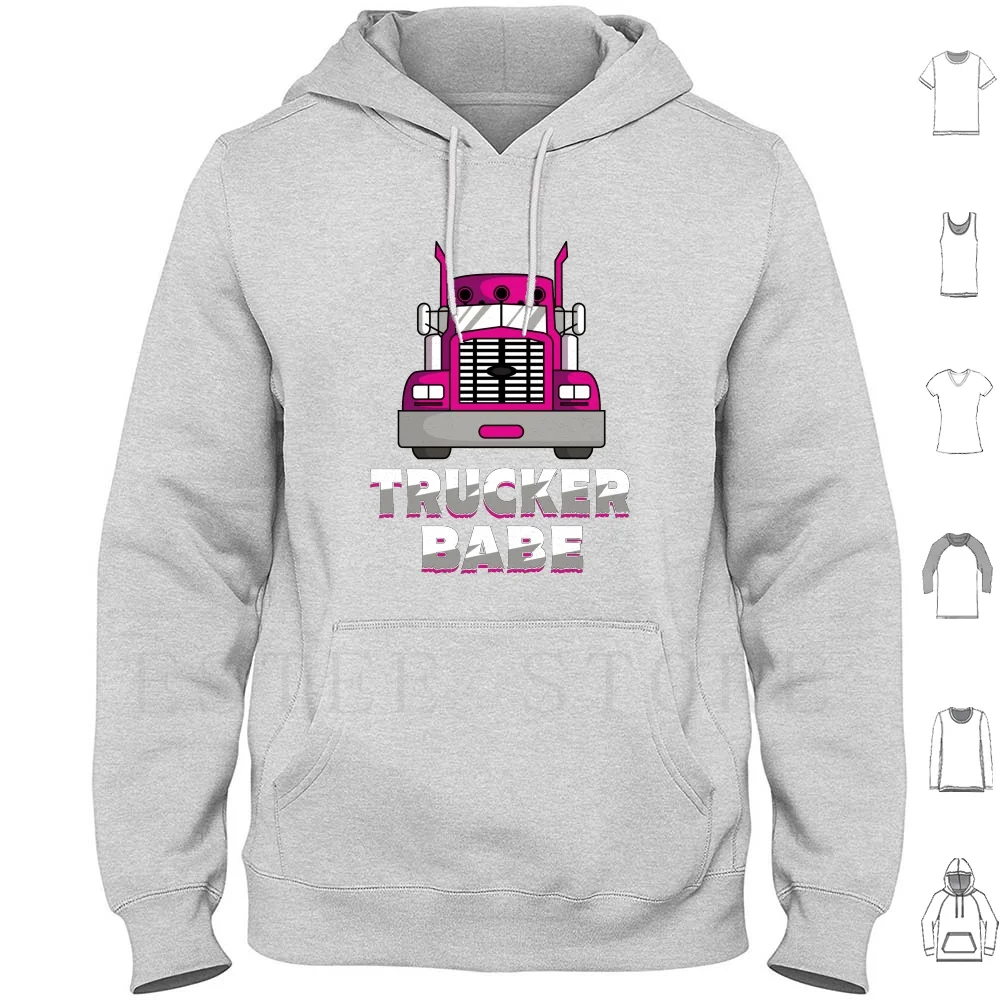 Trucker Babe Truck Driver Automobilist Felpe Con Cappuccio Da Donna Manica Lunga Driver Truck Driver Idea Camionista Driver Professionale