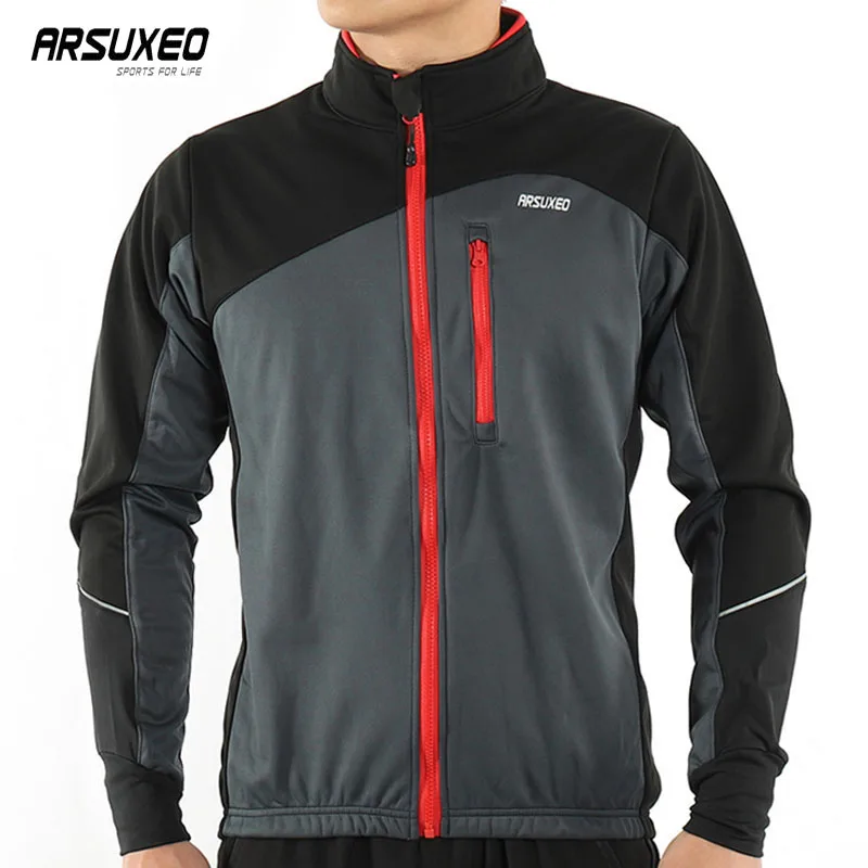 

ARSUXEO Reflective Windproof Cycling Windbreaker Jacket Men Bicycle Jacket Warm Jacket for The Bike Clothing Coat Windbreaker