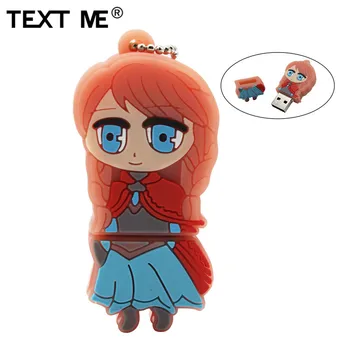 

TEXT ME Beautiful Princess Anna model pendrive usb2.0 4GB 8GB 16GB 32GB pen drive USB Flash Drive creative Pendrive 64GB