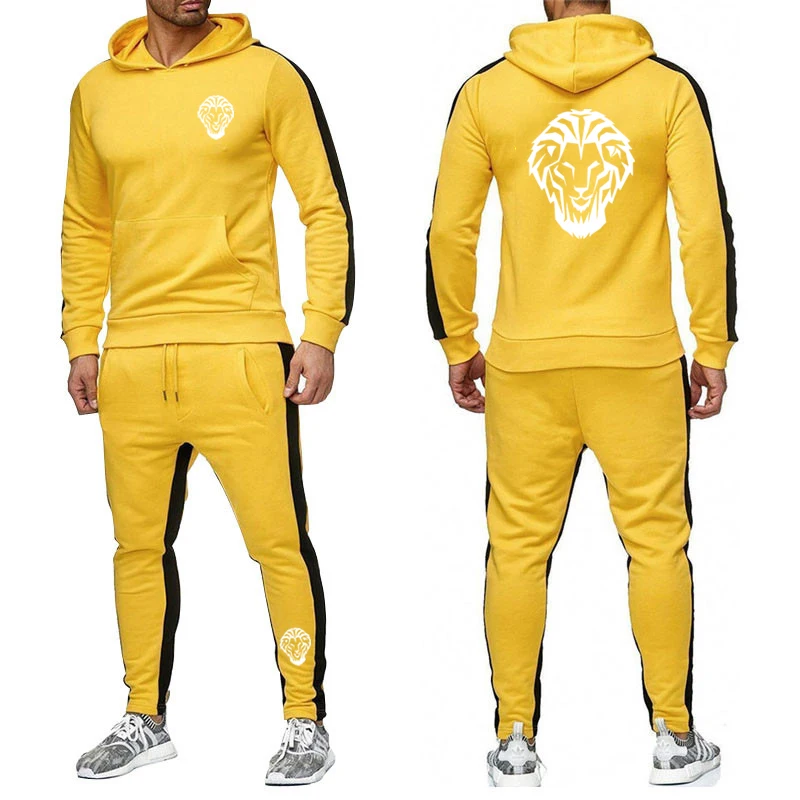 Autumn Mens Fashion Tracksuit Hoodie Sweatpants Set