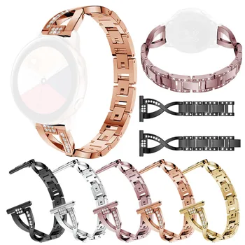 

Watch Strap Wrist Band For Samsung Galaxy Active 2019 Fashion Casual Women Watchbands Hook Buckle Replacement Metal Crystal